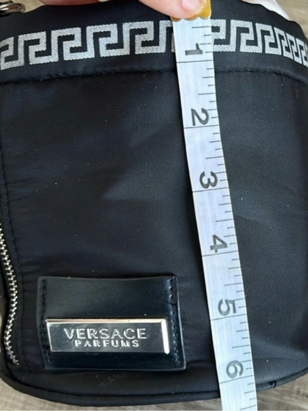 VERSACE Black & White Wristlet/Cosmetic/Bucket Bag, (g wp,) NWOT